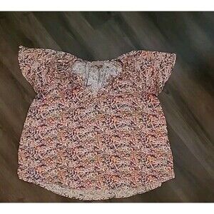 Mumu Flirty Top Floral Med Butterfly Sleeves